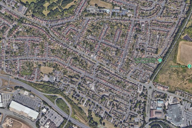 Aerial view of Nottingham Road, Chaddesden.
